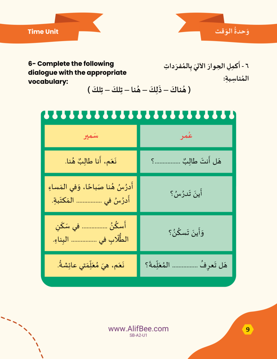 Comple the Dialogue with Right Vocabulary