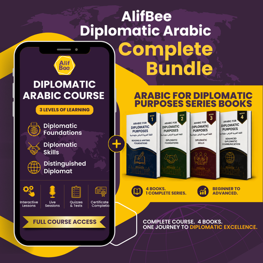 AlifBee Diplomatic Arabic Complete Learning Bundle | App Course + 3-Book Series